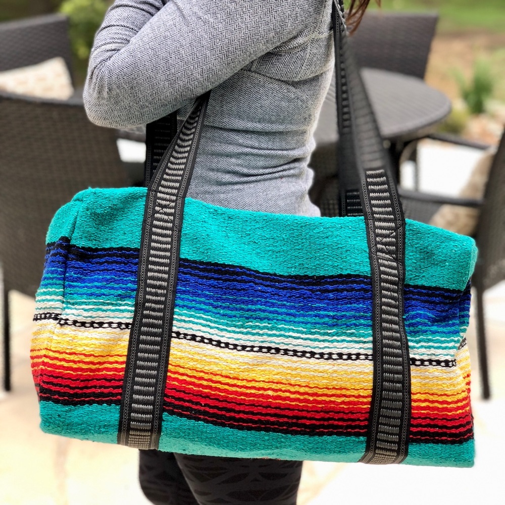 Turquoise Serape Weekend Bag